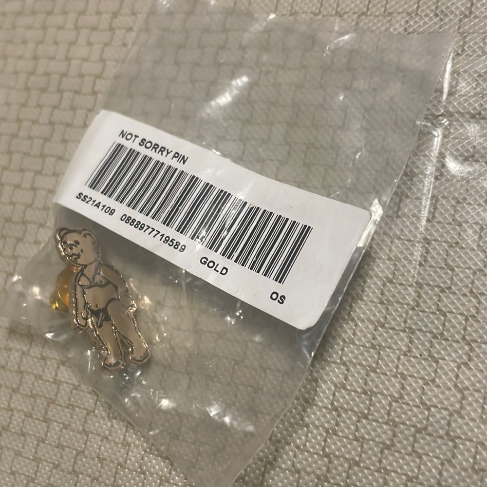 Supreme not sorry pin